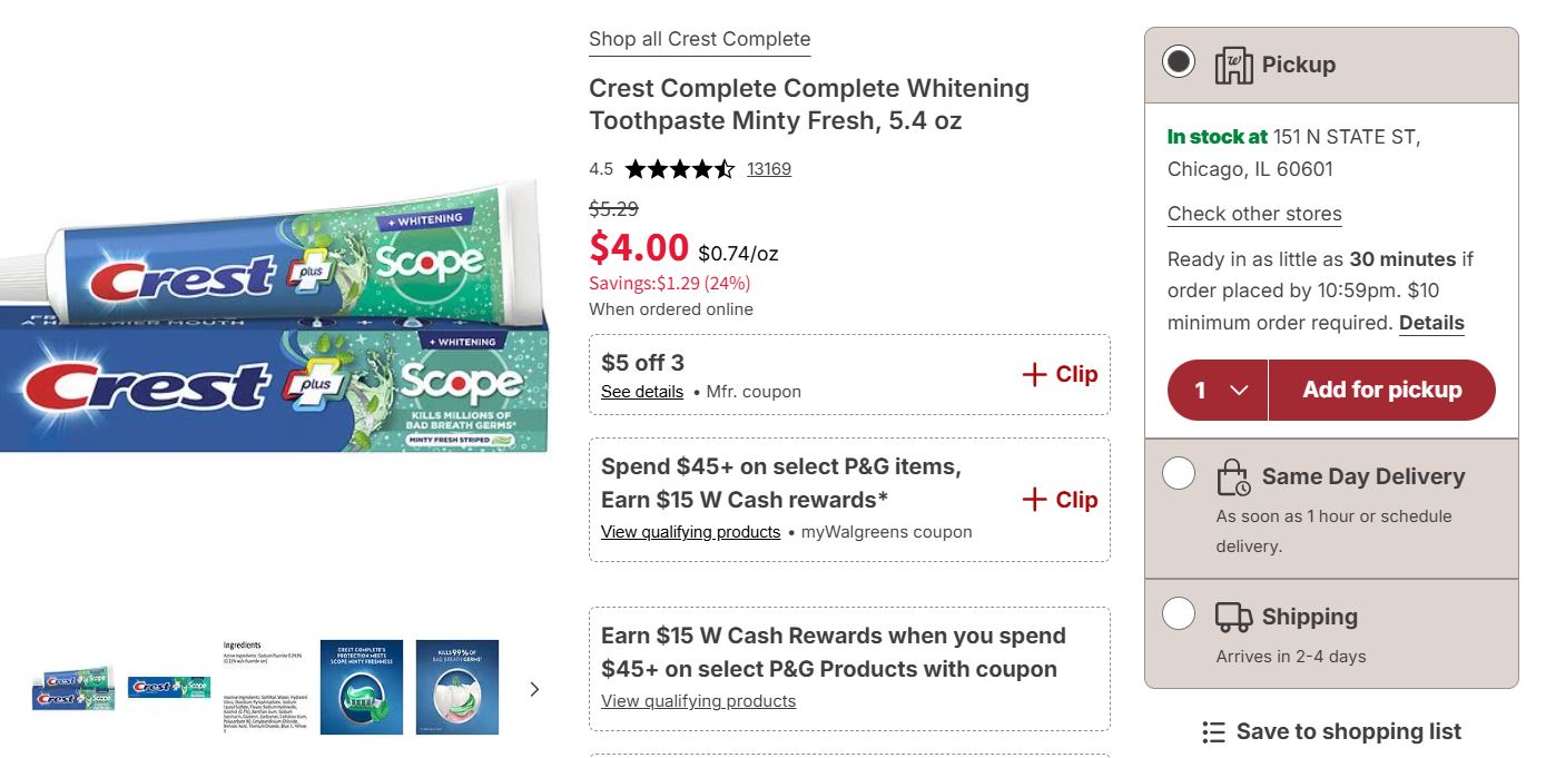 Walgreens Add for Pickup CTA - Image 14