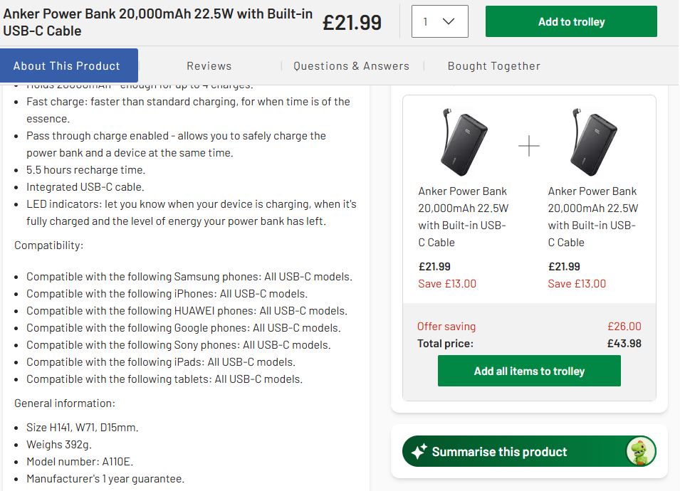 Argos Uk Add to trolley CTA - Image 17