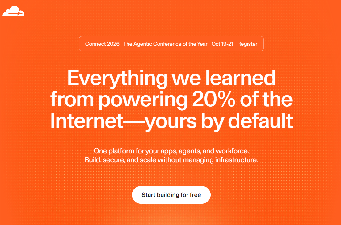 Cloudflare Start Building for free CTA - Image 5